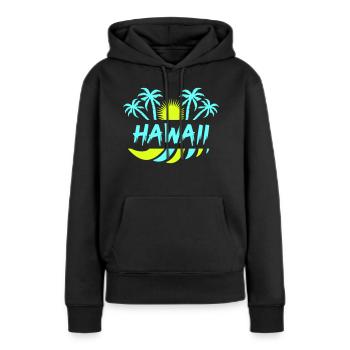 Hawaï - Sweat à capuche Premium bio Femme - noir - Devant - Julia (174cm)