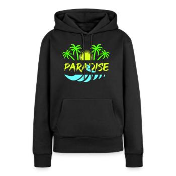 surf paradise - Frauen Premium Bio Hoodie - Schwarz - Vorne - Julia (174cm)