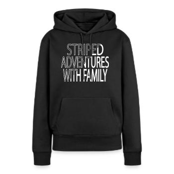 Citation Famille Activités en famille - Sweat à capuche Premium bio Femme - noir - Devant - Julia (174cm)
