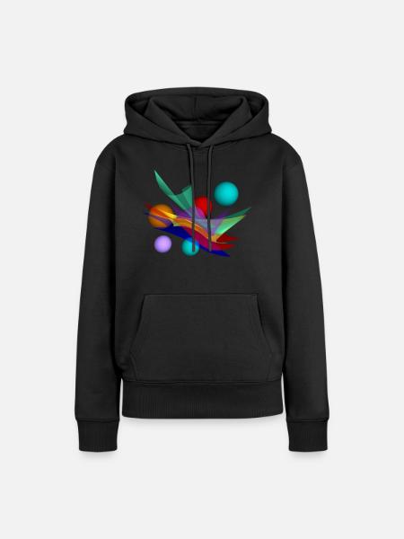 Design mit bicubic waves - Frauen Premium Bio Hoodie - Schwarz
