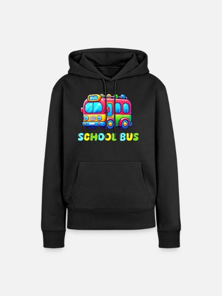 bus schule - Frauen Premium Bio Hoodie - Schwarz