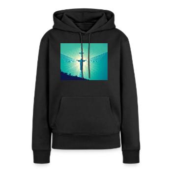 Le Christ, le Souverain de toute la création - Sweat à capuche Premium bio Femme - noir - Devant - Julia (174cm)
