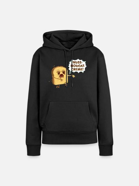 Zombie Toast: Nuss-Nougat-Creme - Frauen Premium Bio Hoodie - Schwarz