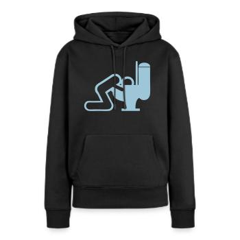 vomit homme toilette chiotte wc - Sweat à capuche Premium bio Femme - noir - Devant - Julia (174cm)