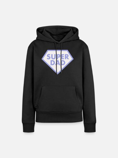 SUPER DAD 2 - Frauen Premium Bio Hoodie - Schwarz