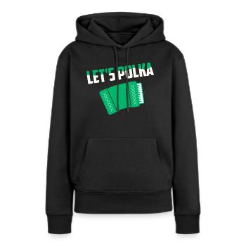 Let’s Polka Accordéon Pride - Sweat à capuche Premium bio Femme - noir - Devant - Julia (174cm)