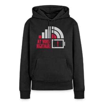 Logos mon pire cauchemar - Sweat à capuche Premium bio Femme - noir - Devant - Julia (174cm)