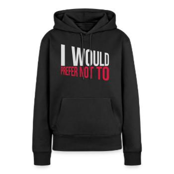 Je préfère ne pas - Sweat à capuche Premium bio Femme - noir - Devant - Julia (174cm)