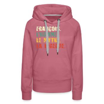 François l homme le mythe la légende - Sweat à capuche Premium bio Femme - mauve - Devant - Isabella (175cm)