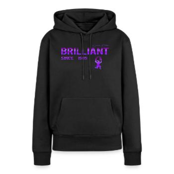 Brilliant since 1985 - Frauen Premium Bio Hoodie - Schwarz - Vorne - Julia (174cm)