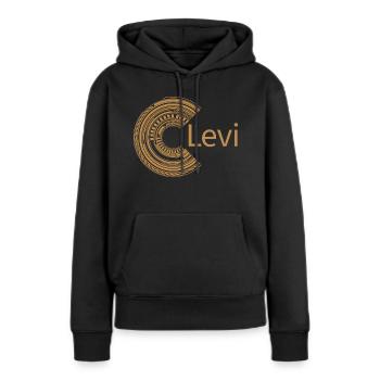 Pour Levi - Sweat à capuche Premium bio Femme - noir - Devant - Julia (174cm)