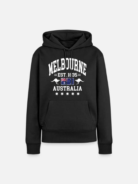 Melbourne - Frauen Premium Bio Hoodie - Schwarz