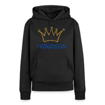 PRINZESSIN 1 - Frauen Premium Bio Hoodie - Schwarz - Vorne - Julia (174cm)