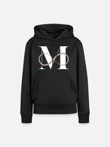Unendlicher Buchstabe m - Frauen Premium Bio Hoodie - Schwarz