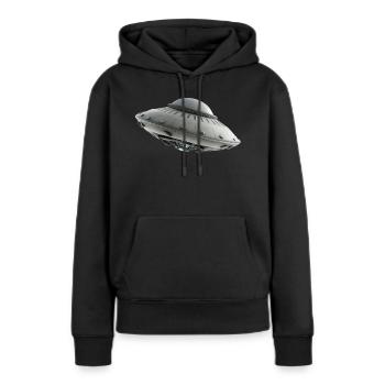 OVNI Alien science-fiction - Sweat à capuche Premium bio Femme - noir - Devant - Julia (174cm)
