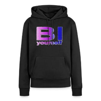 BI yourself - Frauen Premium Bio Hoodie - Schwarz - Vorne - Julia (174cm)