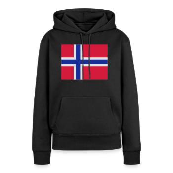 Norwegische Flagge - Frauen Premium Bio Hoodie - Schwarz - Vorne - Julia (174cm)