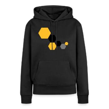 Waben 6 - Frauen Premium Bio Hoodie - Schwarz - Vorne - Julia (174cm)