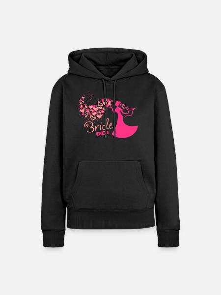 Herzwolken Bride to be - Frauen Premium Bio Hoodie - Schwarz