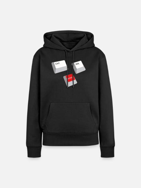 cntrl alt delete - Frauen Premium Bio Hoodie - Schwarz