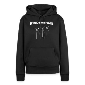 Windenergie Windräder - Frauen Premium Bio Hoodie - Schwarz - Vorne - Julia (174cm)