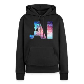 intelligence artificielle - Sweat à capuche Premium bio Femme - noir - Devant - Julia (174cm)