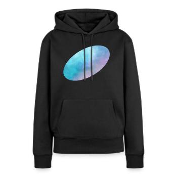 Space Ellipse schräg - Frauen Premium Bio Hoodie - Schwarz - Vorne - Julia (174cm)