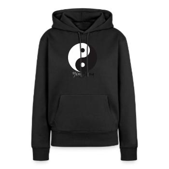 Yin Yang - Frauen Premium Bio Hoodie - Schwarz - Vorne - Julia (174cm)