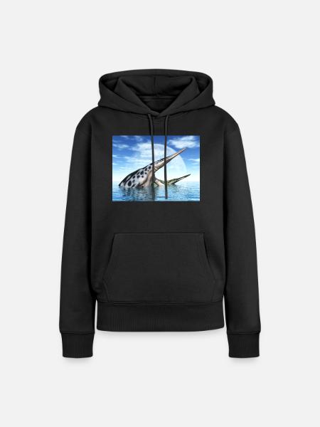 Meeresreptil Hupehsuchus - Frauen Premium Bio Hoodie - Schwarz