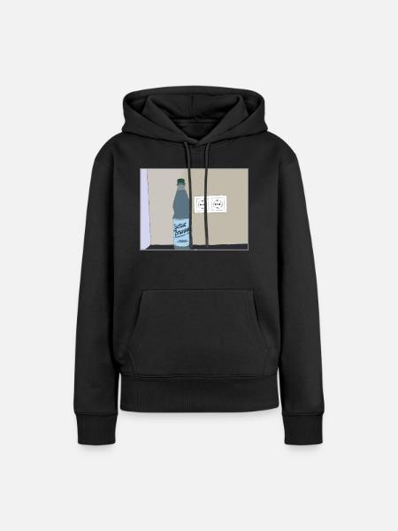 Flasche - Frauen Premium Bio Hoodie - Schwarz