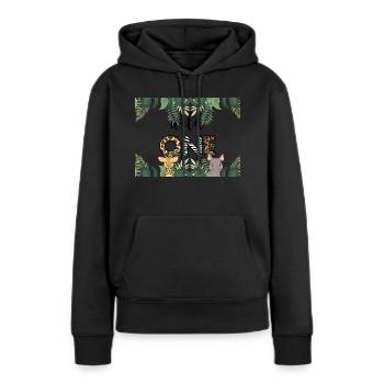 Sauvage un - Sweat à capuche Premium bio Femme - noir - Devant - Julia (174cm)