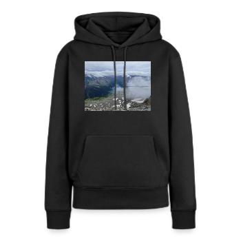 Vue du réservoir de Schlegeis - Sweat à capuche Premium bio Femme - noir - Devant - Julia (174cm)