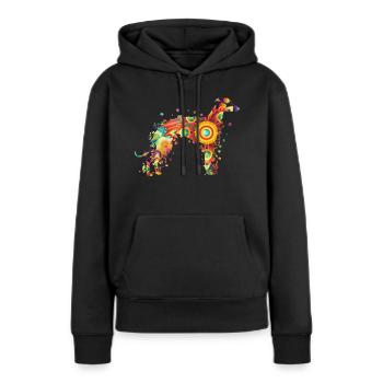 Greyhound Windhund Windspiel Rassehund Hundehalter - Frauen Premium Bio Hoodie - Schwarz - Vorne - Julia (174cm)
