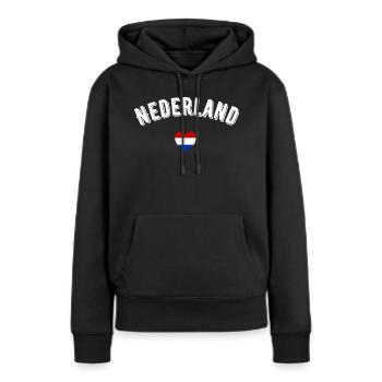Nederland - Frauen Premium Bio Hoodie - Schwarz - Vorne - Julia (174cm)