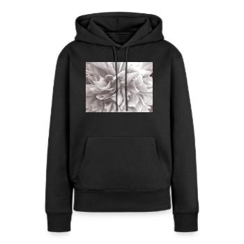 Flower - Frauen Premium Bio Hoodie - Schwarz - Vorne - Julia (174cm)