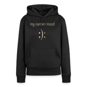 mon humeur actuelle - Sweat à capuche Premium bio Femme - noir - Devant - Julia (174cm)