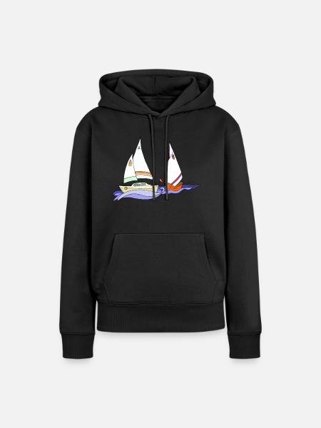 Segelboote - Frauen Premium Bio Hoodie - Schwarz
