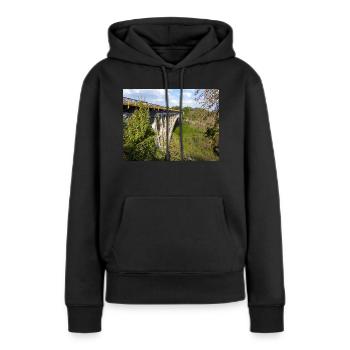 Pont des chutes Victoria près des chutes Victoria - Sweat à capuche Premium bio Femme - noir - Devant - Julia (174cm)