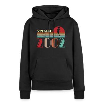 Vintage Birthday retro sunset design - Women’s Premium Organic Hoodie - black - Front - Julia (174cm)