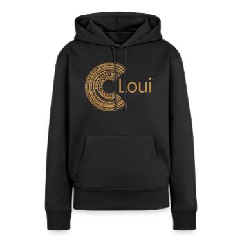 Pour Loui - Sweat à capuche Premium bio Femme - noir - Devant - Julia (174cm)