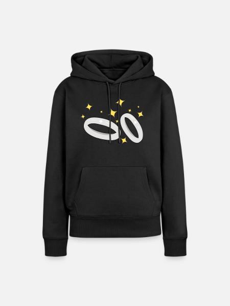 Trauringe zur Verlobung - Frauen Premium Bio Hoodie - Schwarz