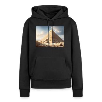 Pyramides d’Égypte - Sweat à capuche Premium bio Femme - noir - Devant - Julia (174cm)