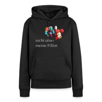 Pas sans mes pilules - Sweat à capuche Premium bio Femme - noir - Devant - Julia (174cm)