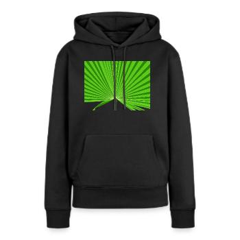 Tropical palm tree / Palmier tropical - Sweat à capuche Premium bio Femme - noir - Devant - Julia (174cm)