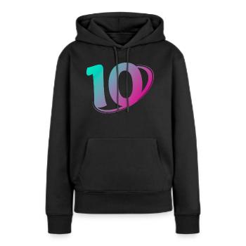Nummer 10 mehrfarbig - Frauen Premium Bio Hoodie - Schwarz - Vorne - Julia (174cm)