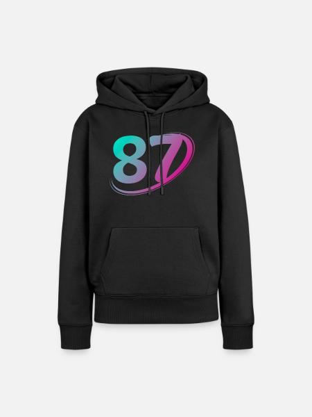 Nummer 87 mehrfarbig - Frauen Premium Bio Hoodie - Schwarz