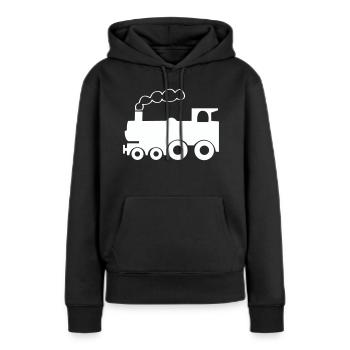 Lokomotive - Frauen Premium Bio Hoodie - Schwarz - Vorne - Julia (174cm)