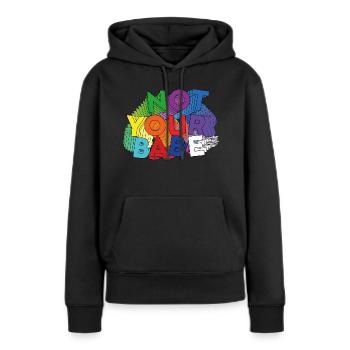 NOT YOUR BABE - Sweat à capuche Premium bio Femme - noir - Devant - Julia (174cm)