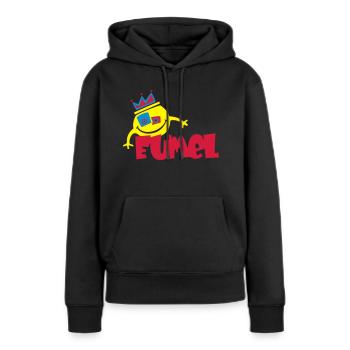 Eumel - Sweat à capuche Premium bio Femme - noir - Devant - Julia (174cm)