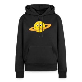 Dicker Saturn - Frauen Premium Bio Hoodie - Schwarz - Vorne - Julia (174cm)